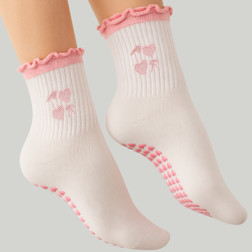 Pink Angel Grip Socks