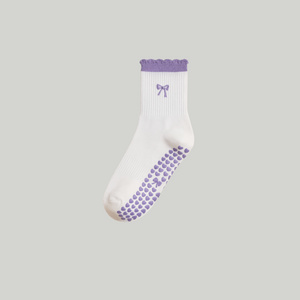Lilac Bow Pilates Socks